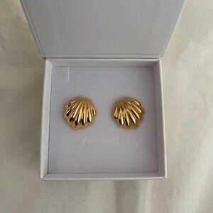 Heaven Mayhem Gold Crown Statement Earrings